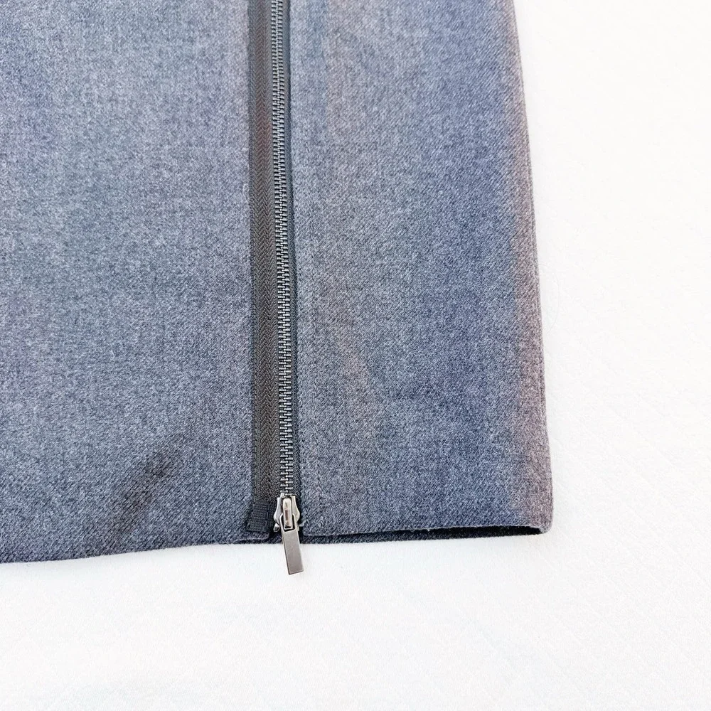 J. Crew Wool Pencil Skirt Zippered Accents Size OO Mint
